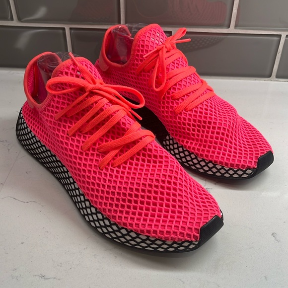 Adidas Neon Black Original Deerupt Runner Turbo Slip On Shoes‎ Mens 12 - Picture 1 of 12